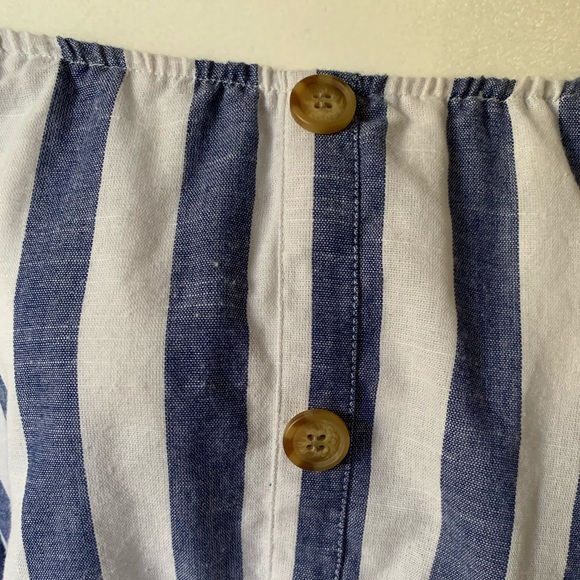 Off the Shoulder Blue and White Blouse - Picture 4 of 6